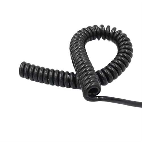 Einziehbar Elastisch 3-adriger 2,5 mm2 Spiral-Teleskopdraht 13AWG dehnbarer Feder-Elektrokabeldraht Teleskopisch Spiralkabel(Stretch 8 Meters) von Cabluandry