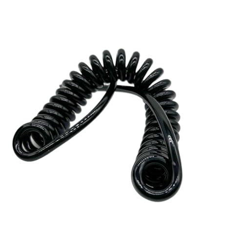 Einziehbar Elastisch 3-adriges 17AWG-Frühlingsspiralkabel 1mm2 Schwarzes Teleskopkabel Dehnbarer elektrischer Draht Teleskopisch Spiralkabel(Stretch 2.5 Meters) von Cabluandry