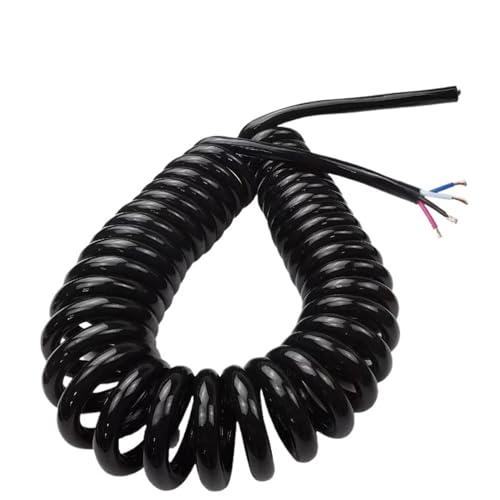 Einziehbar Elastisch 4 Meter dehnbares 4-adriges Teleskop-Federdrahtkabel 0,3 mm2 Spiralschrumpfdesign Teleskopisch Spiralkabel(13AWG 2.5mm2) von Cabluandry