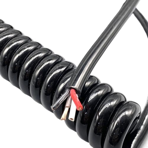 Einziehbar Elastisch 4-adriges, 2,5 mm2 dickes, spiralförmig ummanteltes Kupferkabel mit dehnbarem Federdraht Teleskopisch Spiralkabel(Stretch 8 Meters) von Cabluandry