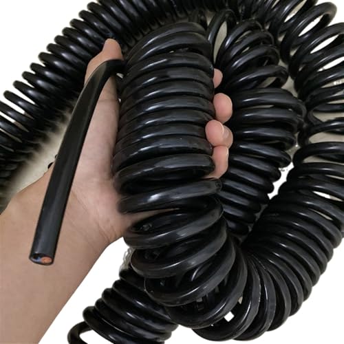 Einziehbar Elastisch 4-adriges 2,5-mm-Quadrat-Spiralkabel for elektromagnetische Spannfutter, Kran, 13 AWG, dehnbarer Draht Teleskopisch Spiralkabel(Stretch 6 Meters) von Cabluandry