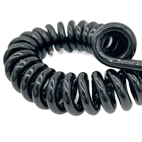 Einziehbar Elastisch 4-adriges 26AWG-Spiralfederkabel. Dehnbarer Teleskopdraht for vielseitige Konnektivität. Teleskopisch Spiralkabel(Stretch 14 meters) von Cabluandry