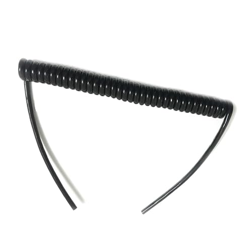 Einziehbar Elastisch 4-adriges schwarzes Spiralkabel, 4-polig, 0,5 mm, quadratisch, ausziehbar, aufgewickeltes Elektrokabel Teleskopisch Spiralkabel(Stretch 2 meters) von Cabluandry
