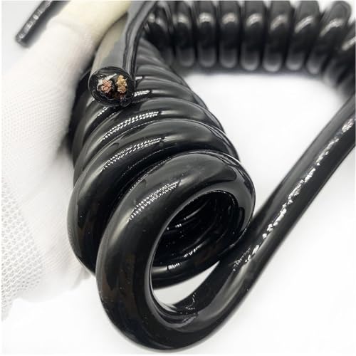 Einziehbar Elastisch 5 Kerne 4mm2 elastisches Spiralkabel, verschleißfest, for Automobile, Zugfederdraht Teleskopisch Spiralkabel(Stretch 4 meters) von Cabluandry