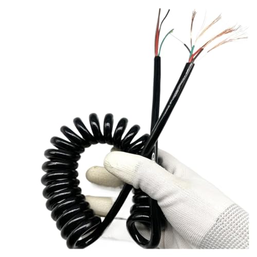 Einziehbar Elastisch 5-adriges 0,25 Meter Spiralkabel Teleskop-Federdraht mit 1,2 Meter Dehnungslänge for manuelle Generatoren Teleskopisch Spiralkabel(0.5mm2) von Cabluandry