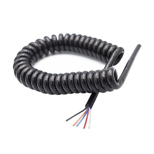 Einziehbar Elastisch 5-adriges Federkabel, Teleskop-Verlängerungskabel, Länge 3 Meter, Spiralkabel Teleskopisch Spiralkabel(17AWG) von Cabluandry