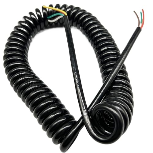Einziehbar Elastisch 6 Adern 18AWG Kfz-Spiraldraht 0,75 mm2 Verlängerungskabel for Heckklappe Teleskopisch Spiralkabel(Stretch 5 meters) von Cabluandry