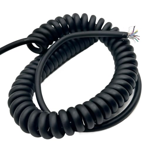 Einziehbar Elastisch 6 Kerne 18AWG Spiral-Teleskopkabel 0.75mm2 Dehnbarer Feder-Verlängerungsdraht Teleskopisch Spiralkabel(Stretch 2 meters) von Cabluandry