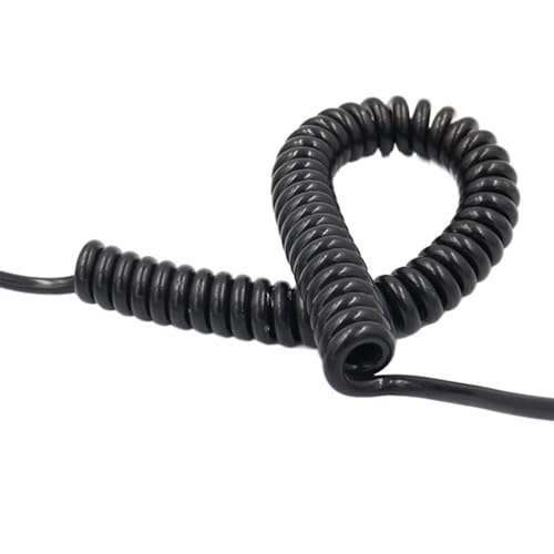 Einziehbar Elastisch 7 Kerne 22AWG Spirale Abgeschirmtes Kabel Dehnbarer Feder-Expansionsdraht 0.3mm2 Dicke Teleskopisch Spiralkabel(Stretch 5 meters) von Cabluandry