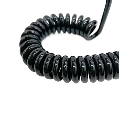 Einziehbar Elastisch 7-adriges 18AWG Spiral-Teleskopkabel, Außendurchmesser 9,5 mm, Federkabel Teleskopisch Spiralkabel(Stretch 8 Meters) von Cabluandry