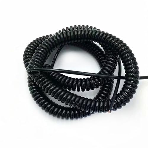 Einziehbar Elastisch 7-adriges 20AWG Spiral-Teleskopkabel, Außendurchmesser 7,9 mm, erweiterbares Federkabel Teleskopisch Spiralkabel(Stretch 2 meters) von Cabluandry