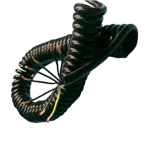 Einziehbar Elastisch 8 Adern 1 mm Federdraht 17 AWG Spiraldraht aus reinem Kupfer mit Teleskop-Design Teleskopisch Spiralkabel(Stretch 1 Meters) von Cabluandry