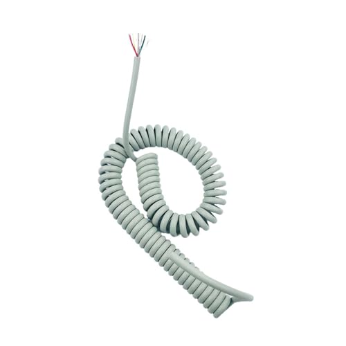 Einziehbar Elastisch 9-adriges 26AWG-Feder-Stretchkabel, graues Teleskopkabel mit individueller Abschirmung, schrumpfbares Spiraldesign Teleskopisch Spiralkabel(11 Meters) von Cabluandry