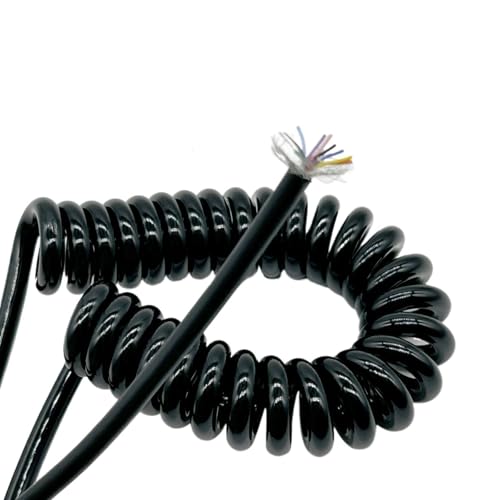 Einziehbar Elastisch Federschild 19-adriges 26AWG-Spiralkabel, dehnbarer Teleskopdraht, flexible einziehbare Leitung Teleskopisch Spiralkabel(Stretch 15 Meters) von Cabluandry