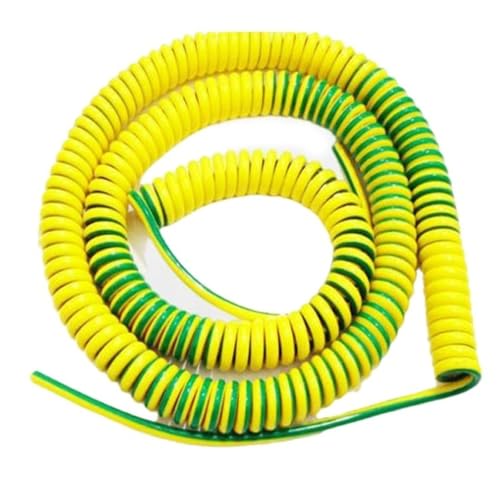 Einziehbar Elastisch Gelbes 18AWG-Teleskop-Spiralkabel, dehnbares Einzeladerkabel for mehr Flexibilität Teleskopisch Spiralkabel(Stretch 5 meters) von Cabluandry
