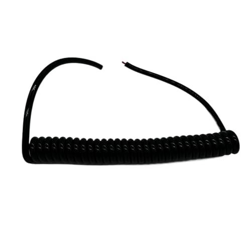 Einziehbar Elastisch Gerade Länge 5 Meter erweiterbar 2 Kern schwarz Feder Teleskop flexible Spiralkabelleitung Teleskopisch Spiralkabel(20AWG) von Cabluandry