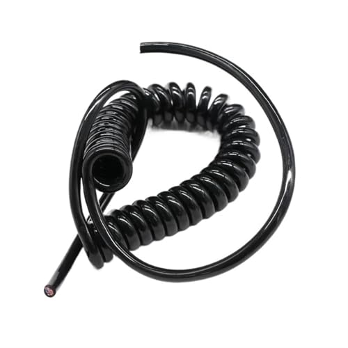 Einziehbar Elastisch Schwarzes 6-adriges 0,5 Meter langes, 2,5 Meter langes, dehnbares Kabel mit mehreren Adern, Federspiralkabel Teleskopisch Spiralkabel(24AWG) von Cabluandry