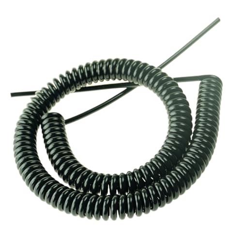 Einziehbar Elastisch Schwarzes Teleskop-Spiralkabel, 14 AWG, 3-adrig, 2 mm², dehnbar Teleskopisch Spiralkabel(Stretch 1.25 Meters) von Cabluandry