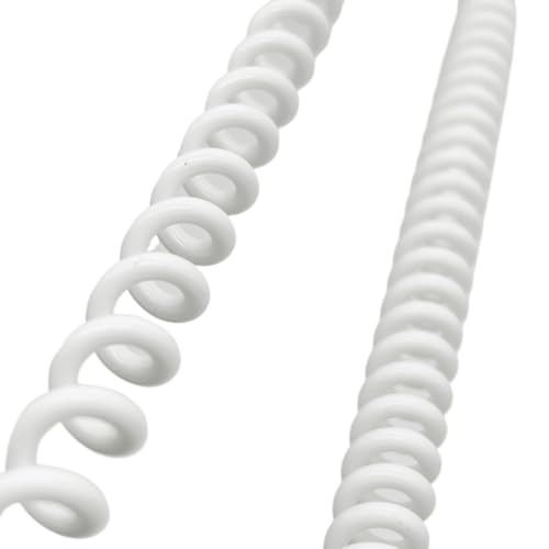 Einziehbar Elastisch Stretch 2,5 Meter 2-adriges Spiralkabel, erweiterbar, weißer Federdraht Teleskopisch Spiralkabel(18AWG) von Cabluandry