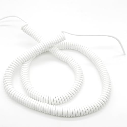 Einziehbar Elastisch Stretch 2,5 Meter Weiß Dehnbar 2 core Frühling Spirale Kabel Teleskop Kabel Teleskopisch Spiralkabel(18AWG) von Cabluandry