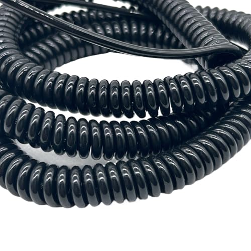 Einziehbar Elastisch Teleskopisches, 12 Meter langes, spiralförmiges, ausziehbares Kabel mit 2-adrigem Design und flexiblem Federdraht Teleskopisch Spiralkabel(14AWG) von Cabluandry