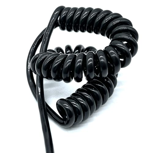 Teleskopfeder 9-adriges 0,2 mm2 Federspiralkabel 24 AWG Robustheit Teleskopklauenverbindung Polyurethan Einziehbarer Draht Verlängerungskabel(Stretch 2 Meters) von Cabluandry