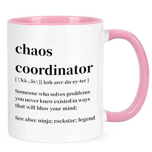 Cabtnca Chaos Koordinator Geschenke, Chaos Koordinator Tasse, Boss Day Geschenke, Kollegen Geschenke für Frauen, lustige Arbeit Geschenke, Manager Supervisor Geschenke, lustige Tassen für Frauen Boss von Cabtnca