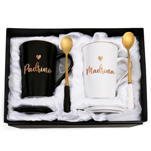 Cabtnca Geschenk für Paten, Madrina & Padrino Antragsgeschenk, 400 ml, Tassen für Patentante, Patenvater von Cabtnca