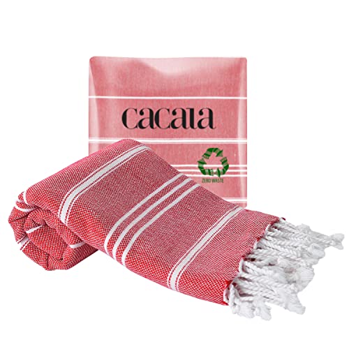 Hand Face Turkish Towel Pestemal 60 X 90 cm Peshtemal Fouta Kitchen Baby Care by Cacala "Red" von Cacala