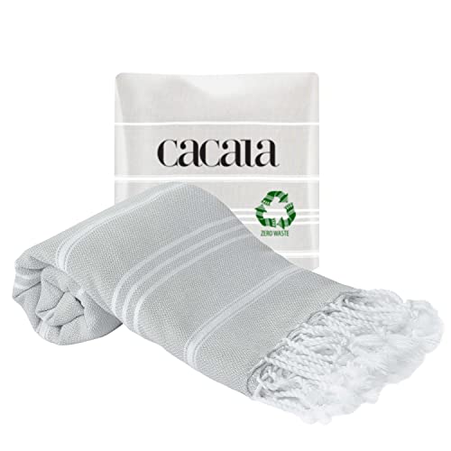Hand Face Turkish Towel Pestemal 60 X 90 cm Peshtemal Fouta Kitchen Baby Care by Cacala "Silver Grey" von Cacala