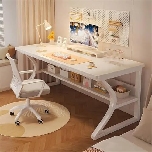 Cachpib Computertisch 80 x 50 cm PC Tisch Kleiner Schreibtisch Bürotisch Mit Stauraum Holz Metall PC Tisch Home Office Verwendung Schreibtisch Esstisch Konferenztisch von Cachpib