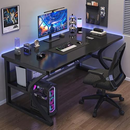 Cachpib Computertisch 80 x 50 cm PC Tisch Kleiner Schreibtisch Bürotisch Mit Stauraum Holz Metall PC Tisch Home Office Verwendung Schreibtisch Esstisch Konferenztisch von Cachpib