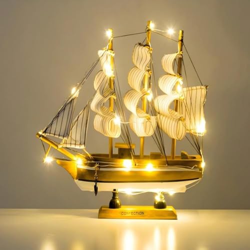 Cachpib Holz Segelboot Modell Boot Deko Dekorationen Nautische Segelboot Desktop Ornament Haushalt Dekoration für Home Office von Cachpib