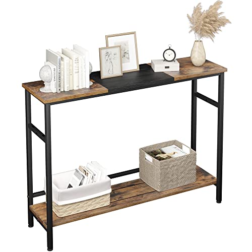 Cachpib Schmal Konsolentisch Mit Ablage, 100 x 23 x 80 cm Beistelltisch, Kleiner Ausstellungstisch Flurtisch Sofatisch für Flur, Wohnzimmer, Schlafzimmer von Cachpib