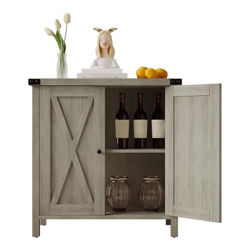 Cachpib Sideboard Küchenschrank Mit Arbeitsplatte Buffetschrank Mit 2 Türen Küchenbuffet Mit Verstellbares Regal Aufbewahrungsschrank Für Küche Wohnzimmer Esszimmer, 76 x 40 x 80 cm von Cachpib