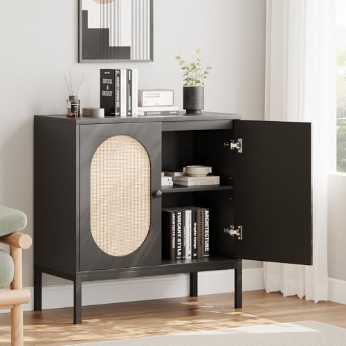 Cachpib Sideboard Rattan Küchenbuffet Buffetschrank Küchenschrank Holz Buffetschrank Mit 2 Türen Aufbewahrungsschrank Mit Verstellbarem Regal Für Wohnzimmer, Küche, Esszimmer, 80x40x83Cm Cachpib Sideboard Rattan Küchenbuffet Buffetschrank Küchenschrank Holz Buffetschrank Mit 2 Türen Aufbewahrungsschrank Mit Verstellbarem Regal Für Wohnzimmer, Küche, Esszimmer, 80x40x83Cm von Cachpib