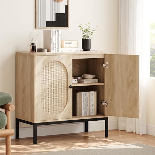 Cachpib Sideboard Rattan Küchenbuffet Buffetschrank Küchenschrank Holz Buffetschrank Mit 2 Türen Aufbewahrungsschrank Mit Verstellbarem Regal Für Wohnzimmer, Küche, Esszimmer, 80x40x83Cm Cachpib Sideboard Rattan Küchenbuffet Buffetschrank Küchenschrank Holz Buffetschrank Mit 2 Türen Aufbewahrungsschrank Mit Verstellbarem Regal Für Wohnzimmer, Küche, Esszimmer, 80x40x83Cm von Cachpib