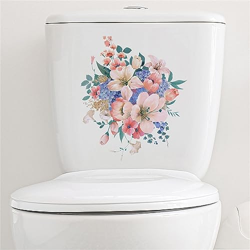 Cachpib WC Deckel Aufkleber Blumen WC Aufkleber Selbstklebend Toilettendeckel Decals WC Sitz Aufkleber für Toilette Tür Sitz Badezimmer Dekoration von Cachpib