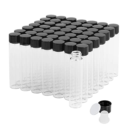 7ml Transparente Glasfläschchen mit Schraubverschlüssen und Kunststoffstopfen, 2 Dram, Kleine Flüssigkeitsproben, Auslaufsichere Fläschchen, 50 Stück von Cadbibe