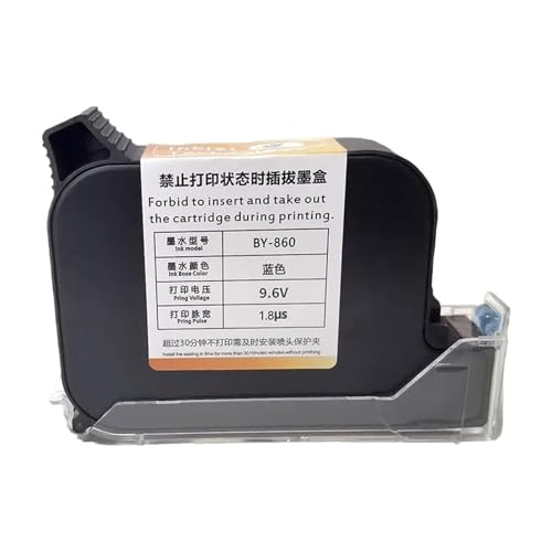 Cadfghjk 12,7 Mm Schnelltrocknende, Wasserfeste Tintenpatrone Auf Lösungsmittelbasis, Zubehör for Handheld-Online-Tintenstrahldrucker – Kompatibel Mit TIJ(Blauw) von Cadfghjk