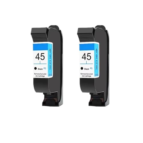 Cadfghjk for Hp45 Tintenpatrone Hp45 Tintenstrahlplotter Wiederaufbereitete Schwarze Tintenpatrone 51645A 45a – Kompatibel Mit Deskjet 710c(2PCS) von Cadfghjk