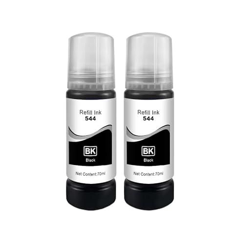 T544 544 Dye-Tinte, 70 Ml, Nachfüllset, Flasche – Kompatibel Mit Epson EcoTank L3150 L3110 L3100 L3210 L3250 L1110 5190 – Tintenstrahldrucker(2black) von Cadfghjk