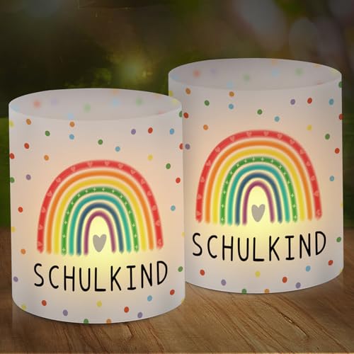 12 Windlicht Tischdeko Einschulung Mädchen, Windlichter Regenbogen, Schulkind Deko 2025, Schulkind Windlicht, Einschulung 2025 mit Regenbogen, Geeignet für Teelicht oder Kerzen 12 Windlicht Tischdeko Einschulung Mädchen, Windlichter Regenbogen, Schulkind Deko 2025, Schulkind Windlicht, Einschulung 2025 mit Regenbogen, Geeignet für Teelicht oder Kerzen von Cadimus