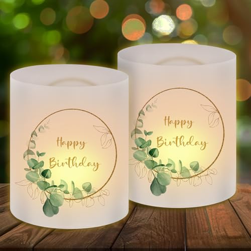 12 Windlicht Tischdeko Geburtstag Eukalyptus, Windlichter Eukalyptus Happy Birthday, Geburtstagsdeko Tisch, Geeignet für Teelichter oder Kerzen 12 Windlicht Tischdeko Geburtstag Eukalyptus, Windlichter Eukalyptus Happy Birthday, Geburtstagsdeko Tisch, Geeignet für Teelichter oder Kerzen von Cadimus