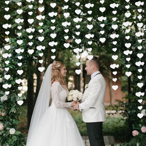 52Ft Herz Girlande Weiß, 4 Stück 4m Hängenden Papier Girlande Weiß Deko, Herzgirlanden für Hochzeit Verlobung Jahrestag Valentinstag Geburtstage Dekoration 52Ft Herz Girlande Weiß, 4 Stück 4m Hängenden Papier Girlande Weiß Deko, Herzgirlanden für Hochzeit Verlobung Jahrestag Valentinstag Geburtstage Dekoration von Cadimus