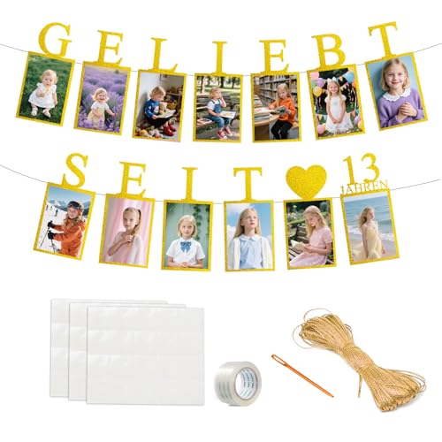 Cadimus Deko 13 Geburtstag Mädchen Girlande,13. Fotogirlande Geburtstagsdeko,Gold Fotobanner,Du Wirst Geliebt Seit 13 Jahren,Foto Banner 13 für Geburtstagsfeier Teenager Cadimus Deko 13 Geburtstag Mädchen Girlande,13. Fotogirlande Geburtstagsdeko,Gold Fotobanner,Du Wirst Geliebt Seit 13 Jahren,Foto Banner 13 für Geburtstagsfeier Teenager von Cadimus