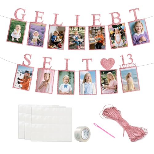Cadimus Deko 13 Geburtstag Mädchen Girlande,13. Fotogirlande Geburtstagsdeko,Roségoldenes Fotobanner,Du Wirst Geliebt Seit 13 Jahren,Foto Banner 13 für Geburtstagsfeier Teenager Cadimus Deko 13 Geburtstag Mädchen Girlande,13. Fotogirlande Geburtstagsdeko,Roségoldenes Fotobanner,Du Wirst Geliebt Seit 13 Jahren,Foto Banner 13 für Geburtstagsfeier Teenager von Cadimus