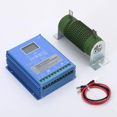 1600W Wind-Solar Hybrid MPPT Laderegler mit Boost-Ladefunktion für 1000W Windgenerator & 600W Solarpanel 12V/24V Batterie Regler mit Dump Load von Cadinor
