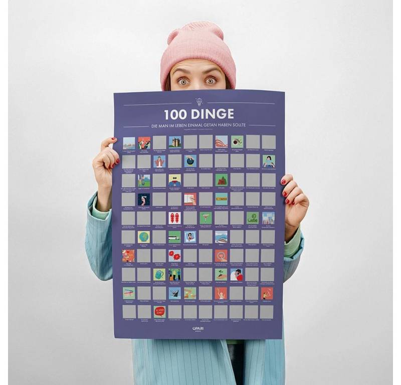 CadoMaestro Poster Rubbelposter 100 Dinge die man im Leben einmal getan haben sollte, (1 St), PEFC-zertifiziertem Papier, 50×70 cm von CadoMaestro