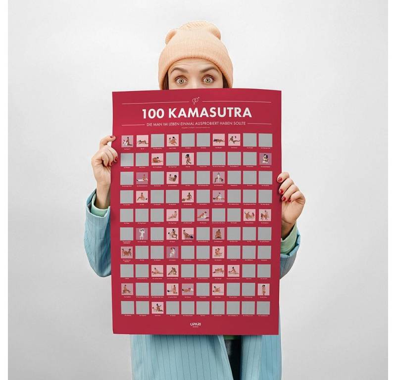 CadoMaestro Poster Rubbelposter 100 Kamasutra Stellungen die man im Leben einmal ausprobi, (1 St), PEFC-zertifiziertem Papier, 50×70 cm von CadoMaestro